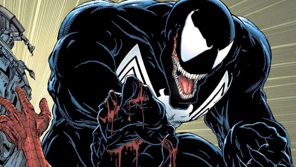 A picture of Venom terrorising Spider-Man