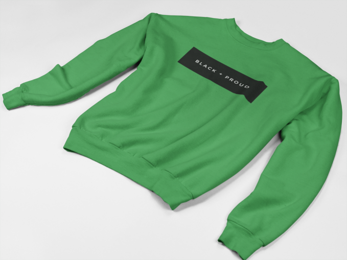 Black+Proud Crewneck Sweatshirt in pine green