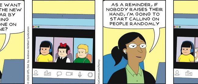 A Nancy comic about virtual schooling