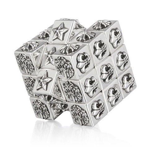a sterling silver Rubik’s cube